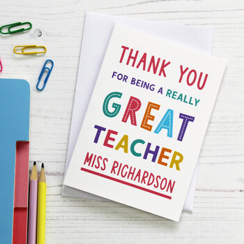 Personalised Thank You Teacher Card, 2 of 6