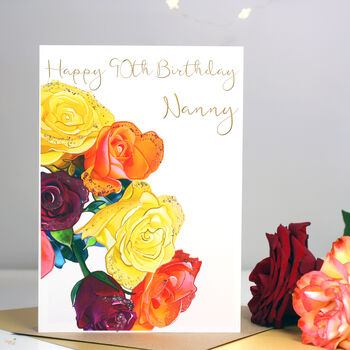 Personalised Roses Birthday Card, 3 of 8
