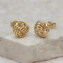 9ct Yellow Gold Wire Knot Stud Earrings, thumbnail 1 of 3