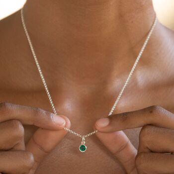 May Birthstone Charm, Emerald Gemstone, 2 of 4