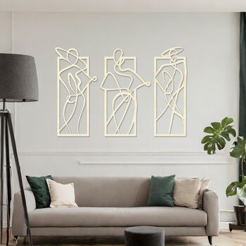 Contemporary Wooden Line Art Sculpture Gift Set For Any Room Office, 8 of 9