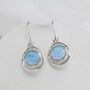 Handmade Blue Fire Opal Hook Earrings, thumbnail 5 of 8