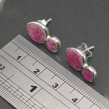 Raw Ruby Stud Earrings: July Birthstone, 5 of 5