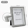 Pack Of Two Grey Wooden Photo Frame For Wall Desk, thumbnail 3 of 9