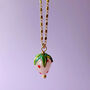 Murano Glass Strawberry Gold Plated Necklace, thumbnail 4 of 9