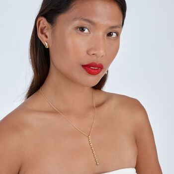 Designer Large Tear Drop Studs In Gold Vermeil, 4 of 4