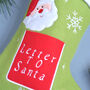 Personalised Green 'Letter to Santa' Christmas Stocking, thumbnail 2 of 3