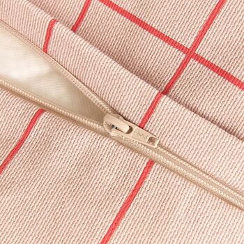 Vibes Kids Armchair Beanbag Pink Red Grid, 3 of 3