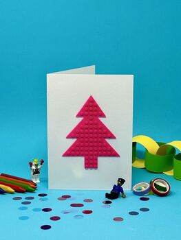 Lego Compatible Christmas Tree Card, 4 of 5