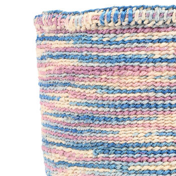 Kwenye: Blue And Pink Tie Dye Woven Storage Basket, 7 of 9