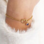 Friendship Knot Bracelet With Heart Birthstone Charm, thumbnail 3 of 8