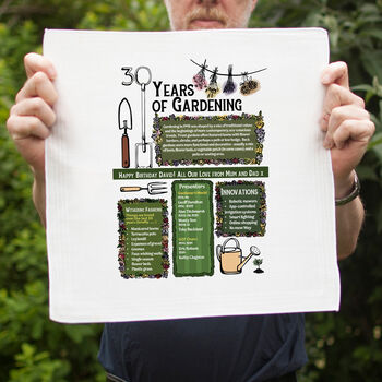 Personalised 30th Birthday Gift For Gardeners Handkerchief Pair, 4 of 6