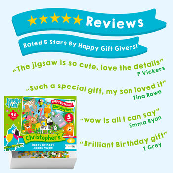 Personalised Jungle Fun Birthday Jigsaw Puzzle, 8 of 9