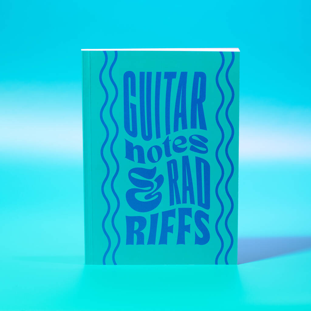 Green Guitar Notes And Rad Riffs Notebook By Oakdene Designs