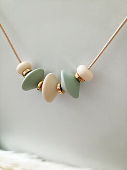 Sage And Cream Silicone Necklace, 5 of 8
