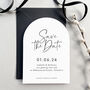 Reine Monochrome Arch Wedding Save The Date Cards, thumbnail 3 of 4