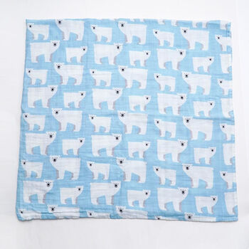 Organic Extra Large Polar Bear Cotton Muslin, 5 of 6