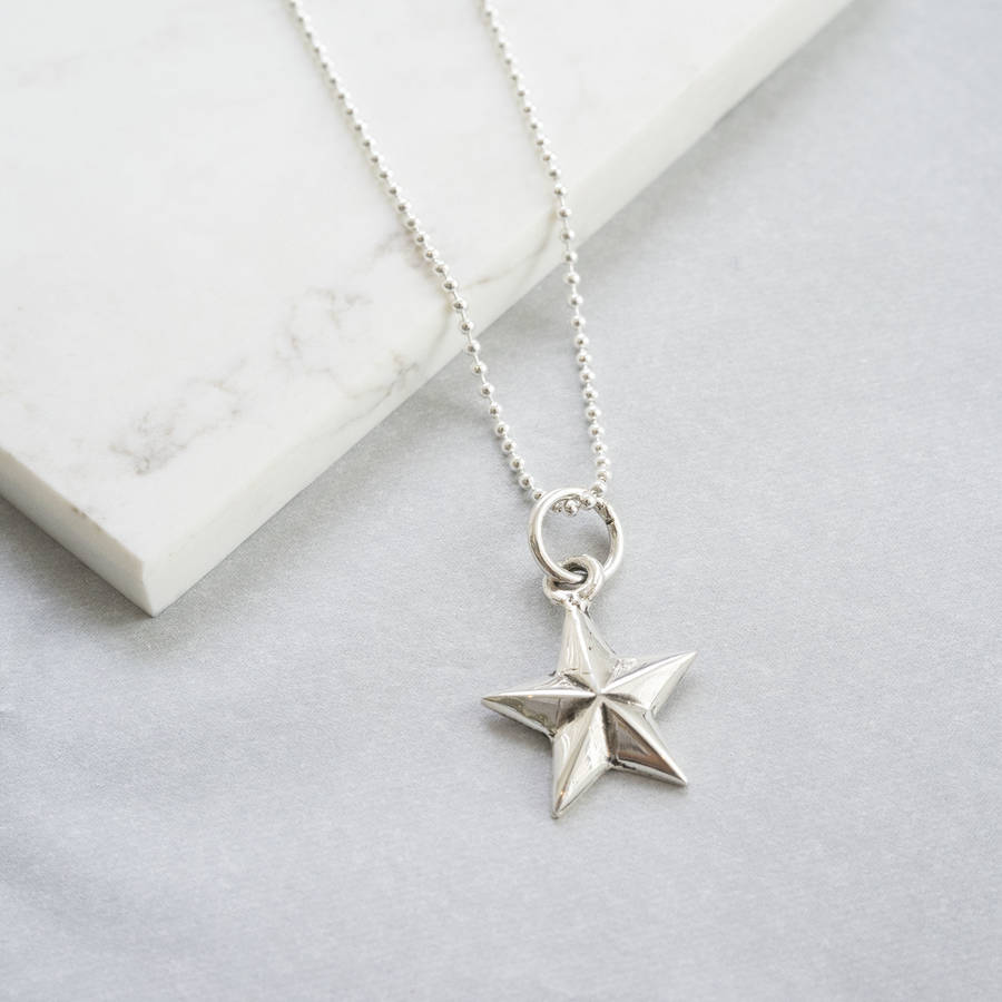 tiny silver star necklace by silver service jewellery ...