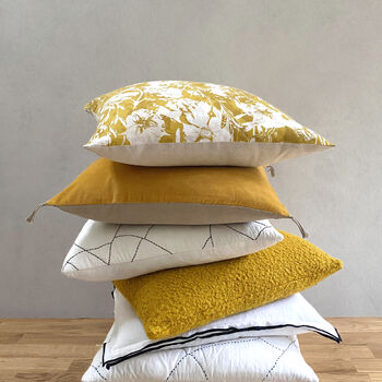 Everly Linen Cushion Mustard Yellow, 4 of 6