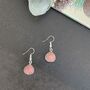 Silver Plated Pink Moonstone Teardrop Earrings, thumbnail 4 of 6