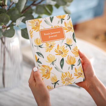 Personalised Floral Notebook Journal For Her, 6 of 6