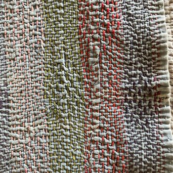 Diamond Stitch Double Sided Kantha Quilt, 6 of 6