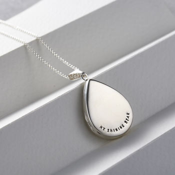 Personalised Large Droplet Locket Necklace, 2 of 10