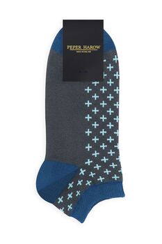 Crosslet Grey And Cube Black Men's Trainer Socks Bundle, 7 of 7