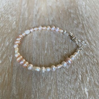 Multi Toned Irregular Freshwater Pearl 925 Bracelet, 2 of 4