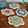 Flower Shaped Ceramic Coaster, thumbnail 1 of 9
