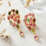 Tourmaline Cluster Gold Plated Silver Stud Earrings, thumbnail 2 of 11