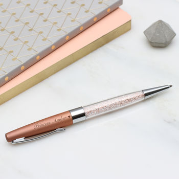 Rose Gold Sparkle Personalised Pen By Hurleyburley | notonthehighstreet.com