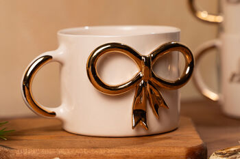 Gold Bow Tie Ribbon Mug With 24ct Gold Handle, 4 of 5