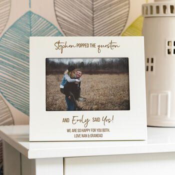 Personalised Engagement Pastel Photo Frame Gift For Couple, 5 of 7