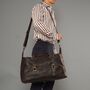 Large Genuine Leather Holdall Tan Brown, thumbnail 12 of 12