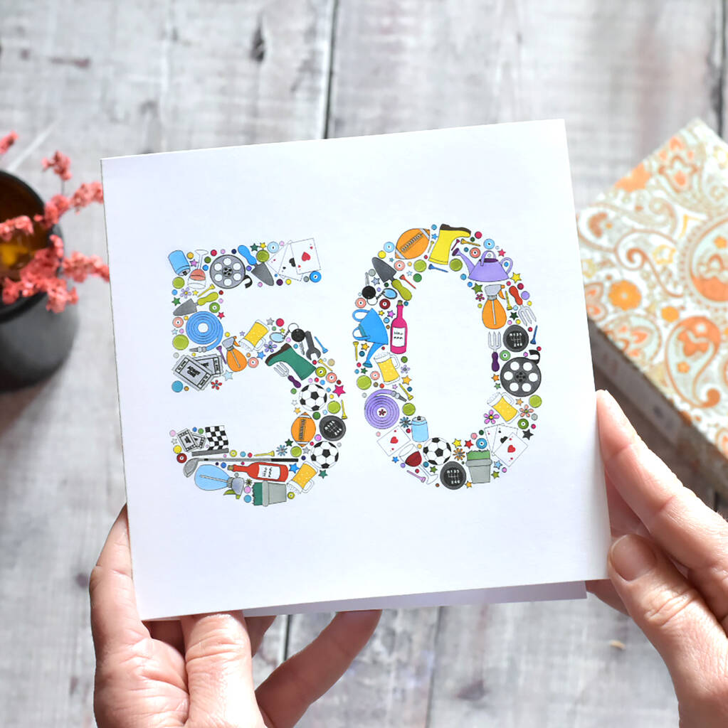 'Mens Things' 50th Birthday Card By mrs L cards