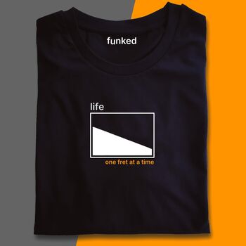 Guitar Shirt Gift For Guitarists. Life One Fret At A Time Single Fret Shirt, 9 of 9