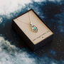 Hamsa Blue Opal Silver Friendship Necklace, thumbnail 2 of 4