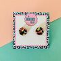 Liquorice All Sorts Glitter Circle Stud Earrings, thumbnail 1 of 2