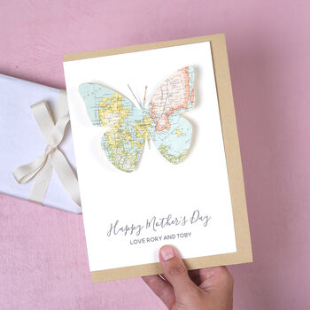 Personalised Map Butterfly Mother's Day Card, 7 of 7
