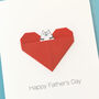Personalised Cat Father's Day Origami Heart Card, thumbnail 7 of 7