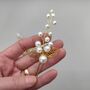 Pearl And Gold Leaf Hair Pins – Elegant Bridal And Bridesmaid Hair Accessories, thumbnail 8 of 12