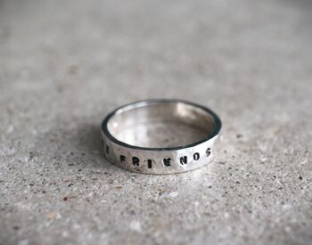 Hand Stamped Sterling Silver Flat Ring, 2 of 2
