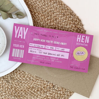 Hen Party Surprise Scratch Off Boarding Pass, 5 of 11