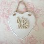 Handmade Mr And Mrs Hanging Sign, thumbnail 3 of 5