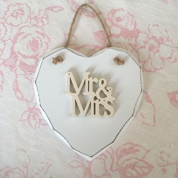 Handmade Mr And Mrs Hanging Sign, 3 of 5