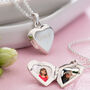 Engraved Sterling Silver Heart Locket Necklace, thumbnail 1 of 7