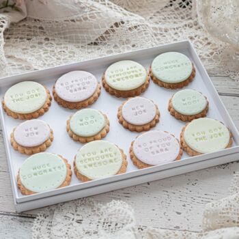 Personalised New Job Iced Biscuits Box Of 12, 2 of 3
