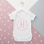 Personalised Initial Wreath Baby Grow, thumbnail 1 of 7