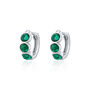 Malachite Cabochon Huggie Hoop Earrings, thumbnail 2 of 6